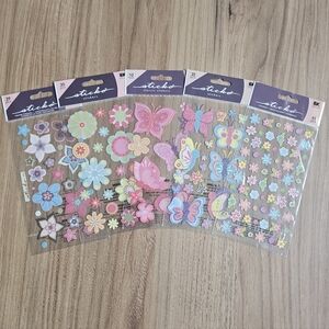 🔥4/$20 Sticko Colorful Butterfly and Flower Stickers